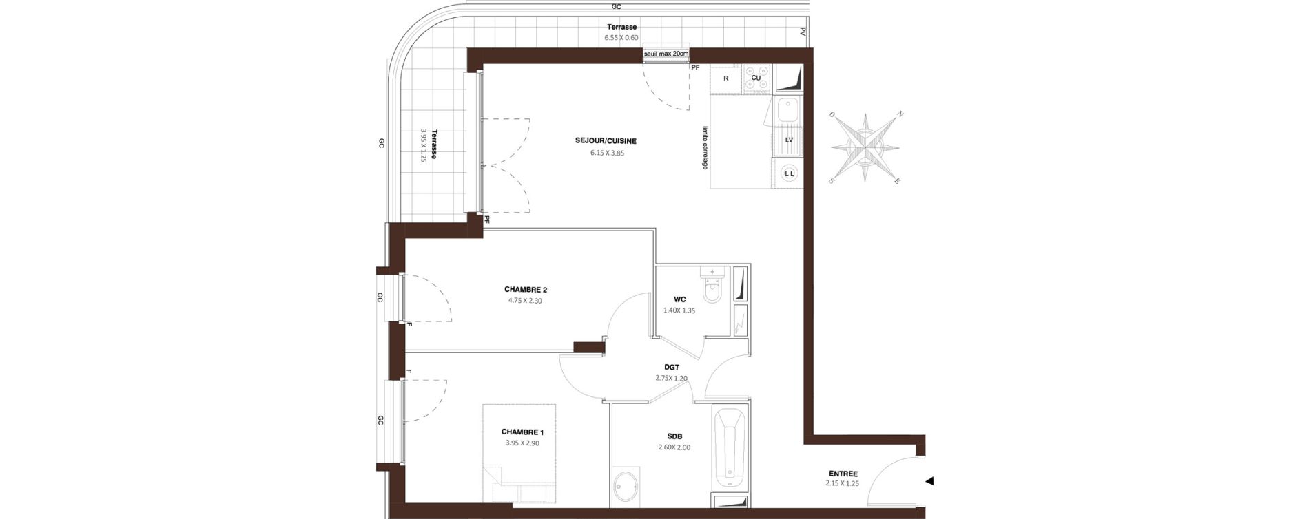 Appartement T3 de 60,87 m2 &agrave; Bezons Vaillant - couturier