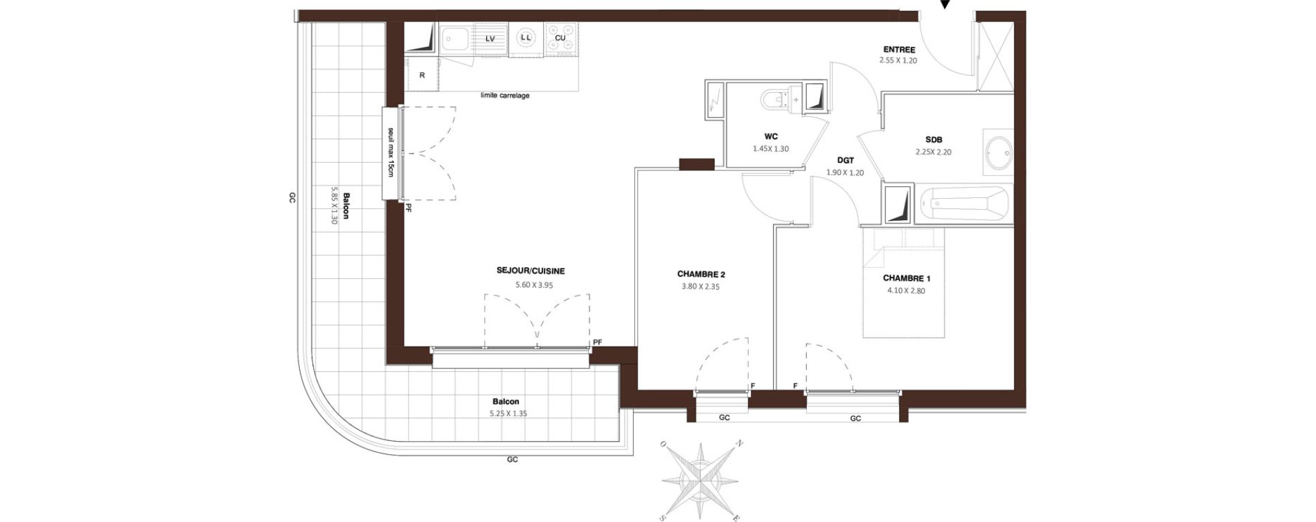 Appartement T3 de 60,96 m2 &agrave; Bezons Vaillant - couturier