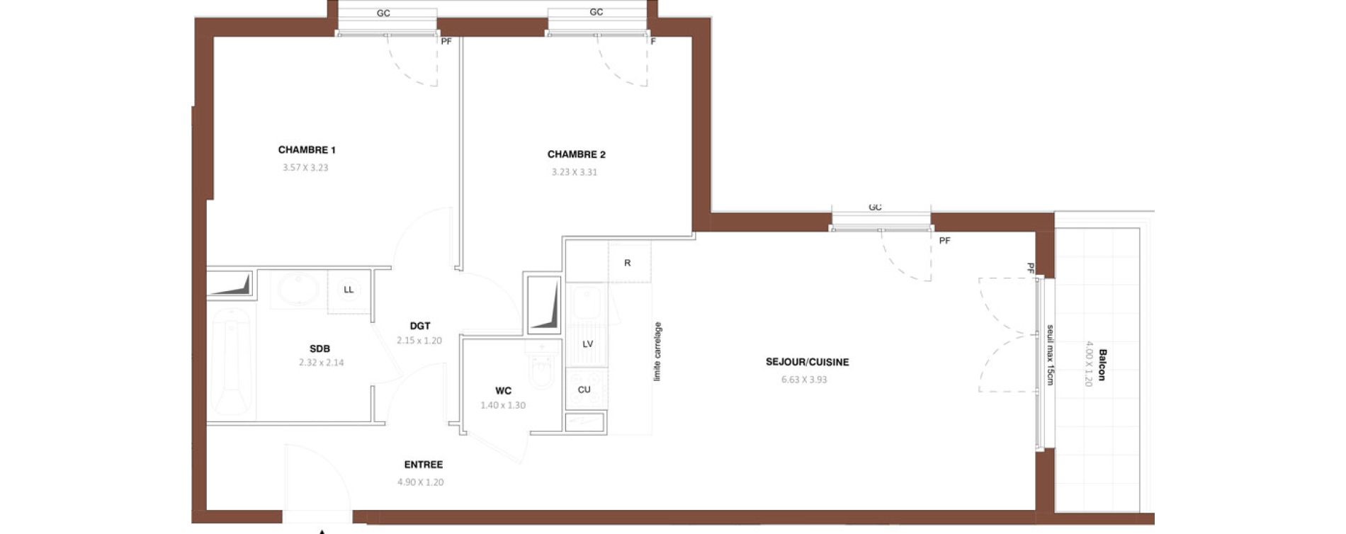 Appartement T3 de 62,50 m2 &agrave; Bezons Vaillant - couturier