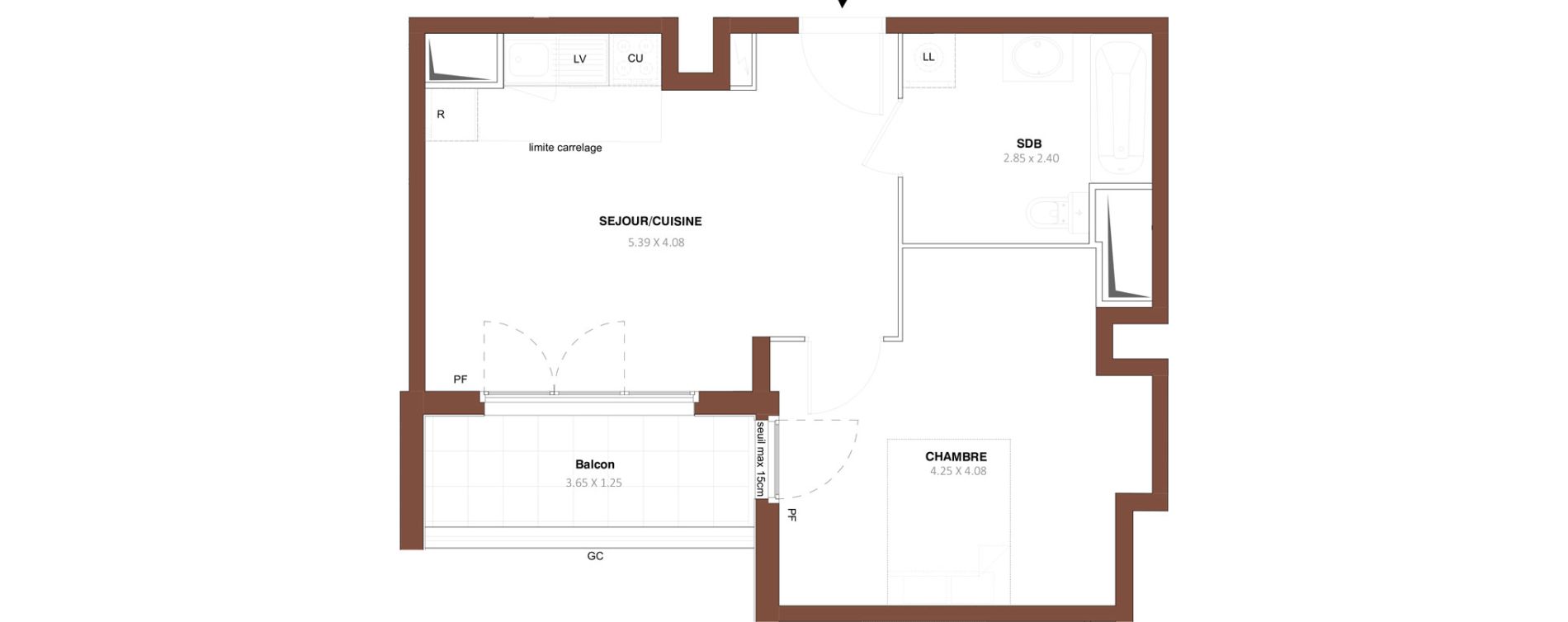 Appartement T2 de 40,56 m2 &agrave; Bezons Vaillant - couturier