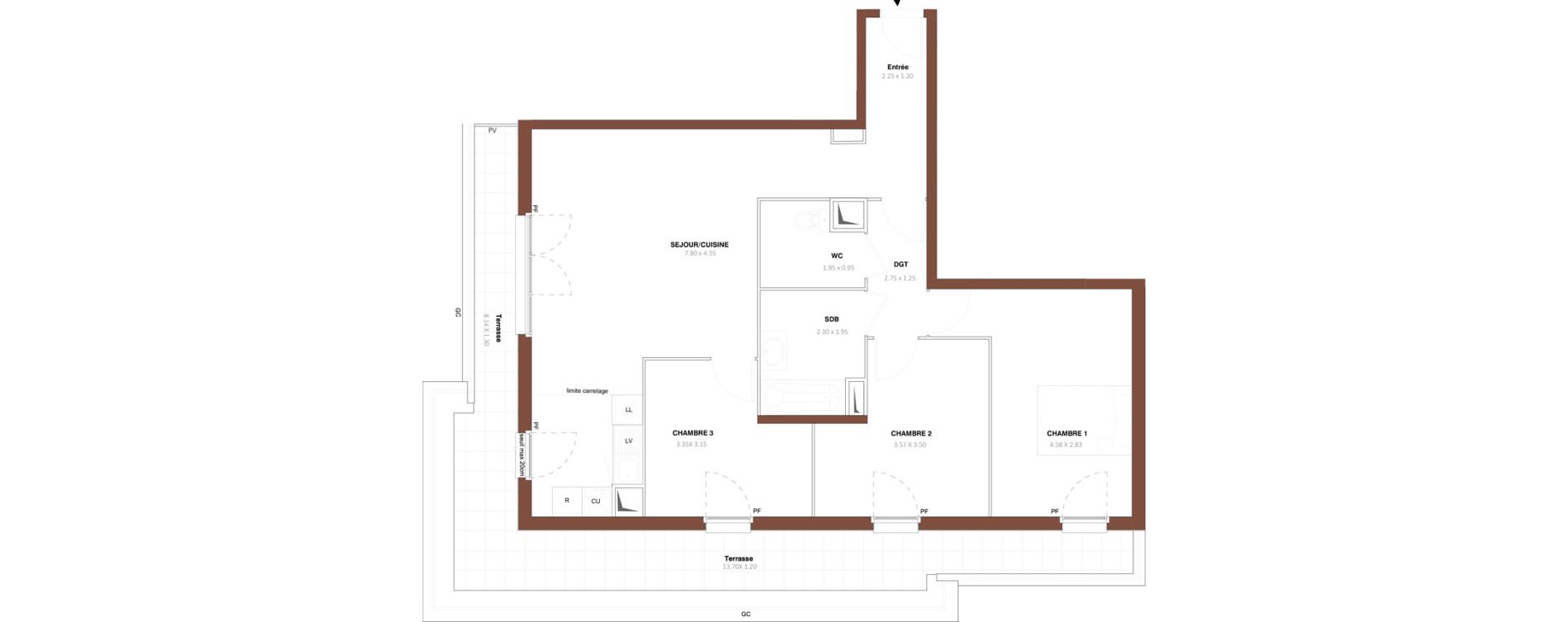 Appartement T4 de 80,75 m2 &agrave; Bezons Vaillant - couturier