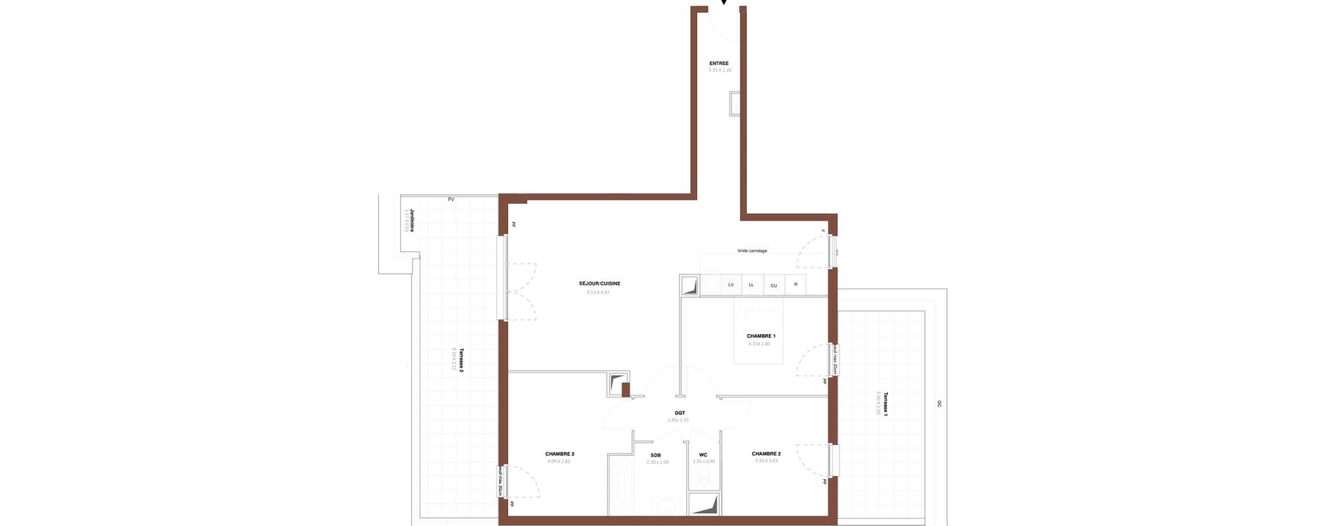 Appartement T4 de 84,33 m2 &agrave; Bezons Vaillant - couturier