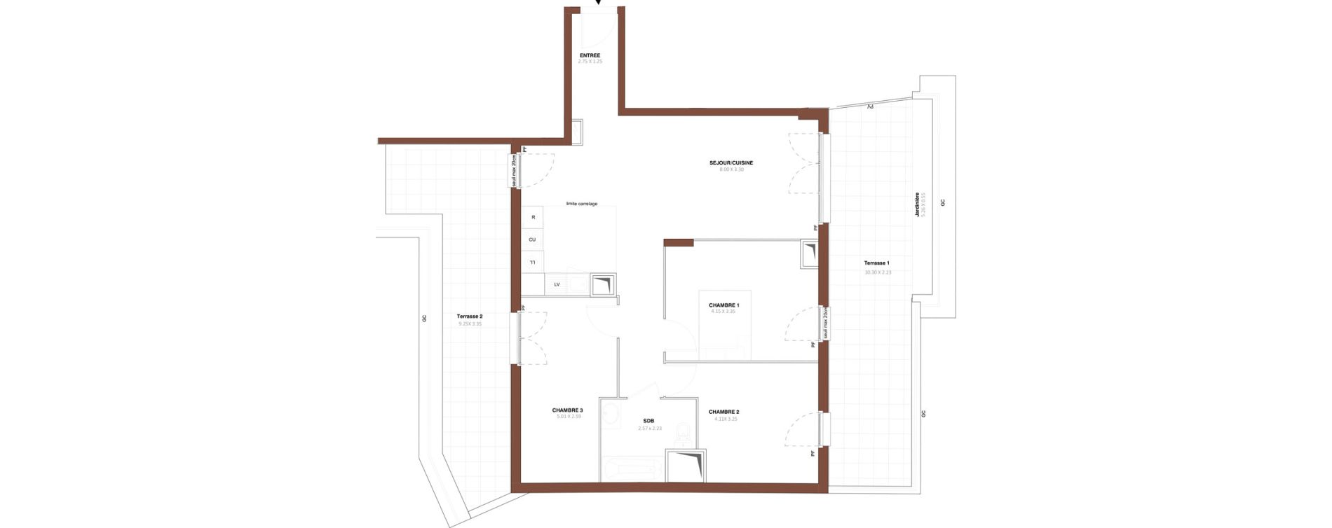 Appartement T4 de 78,17 m2 &agrave; Bezons Vaillant - couturier