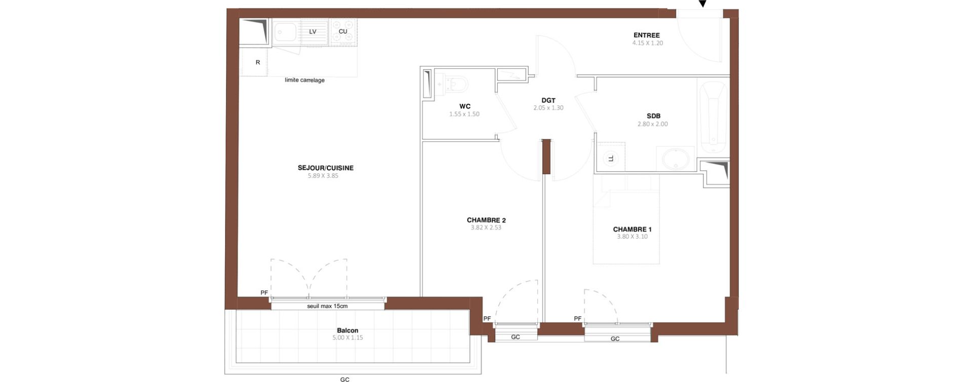 Appartement T3 de 61,39 m2 &agrave; Bezons Vaillant - couturier