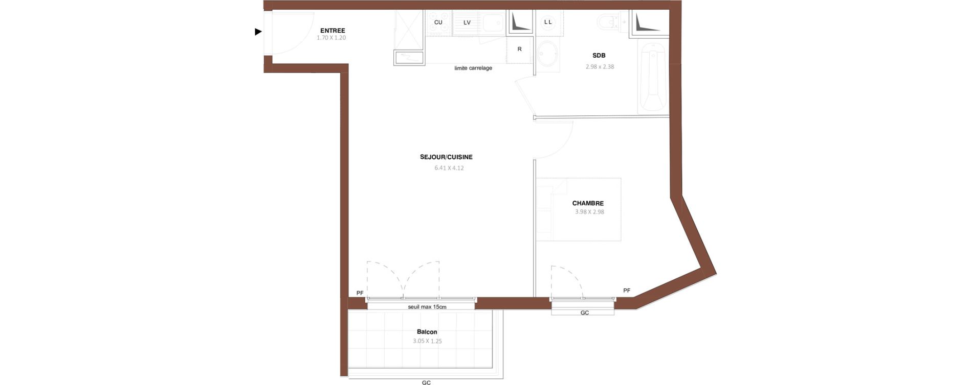 Appartement T2 de 46,78 m2 &agrave; Bezons Vaillant - couturier