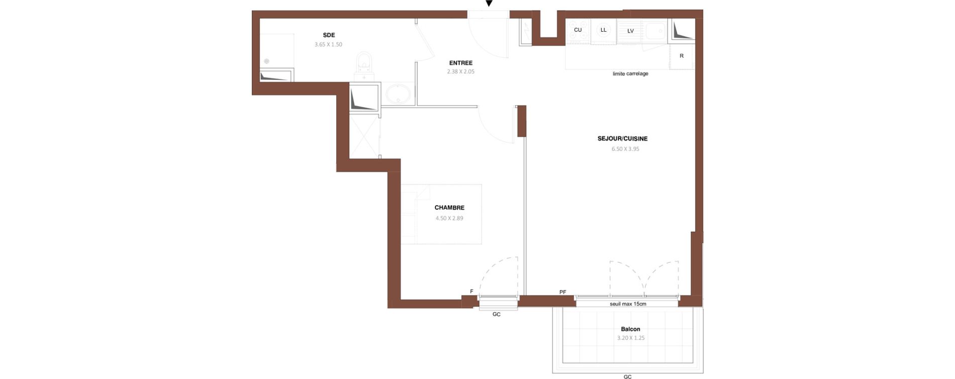 Appartement T2 de 49,51 m2 &agrave; Bezons Vaillant - couturier