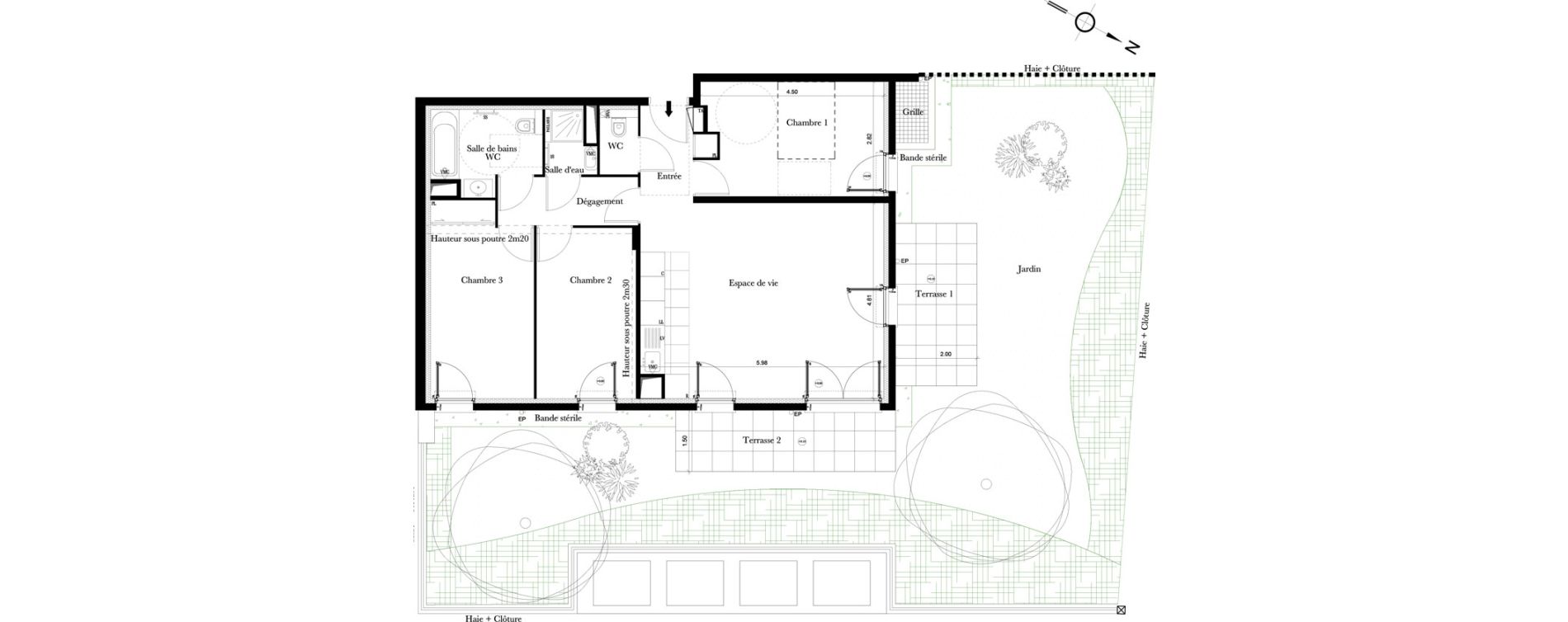 Appartement T4 de 78,70 m2 &agrave; Bezons Vaillant - couturier