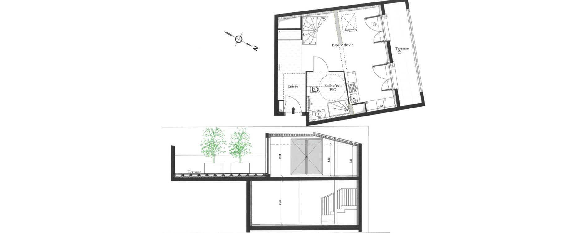 Duplex T3 de 64,80 m2 &agrave; Bezons Vaillant - couturier