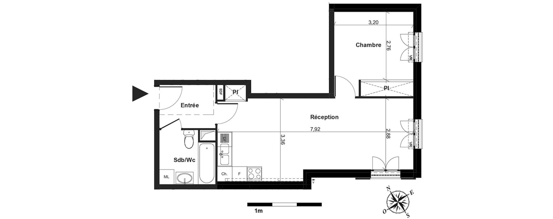 Appartement T2 de 44,47 m2 &agrave; Boissy-L'Aillerie Centre