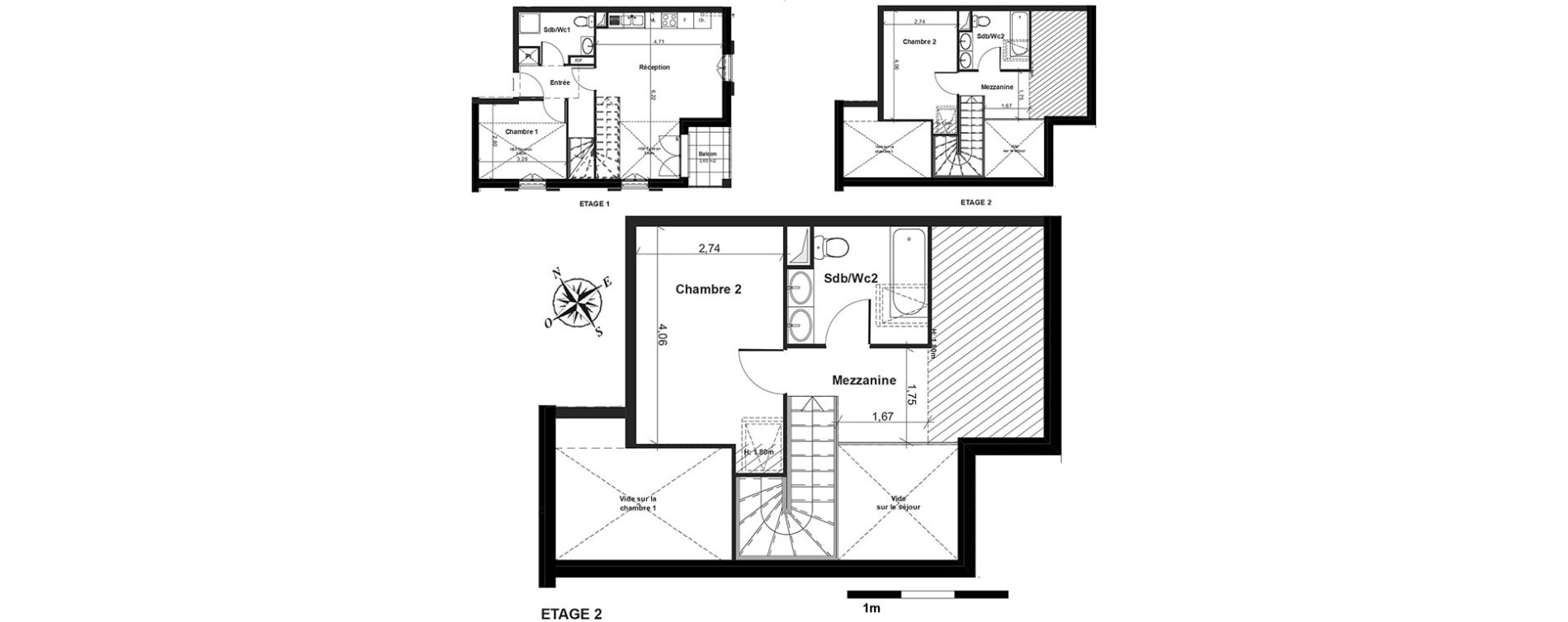 Duplex T3 de 63,43 m2 &agrave; Boissy-L'Aillerie Centre