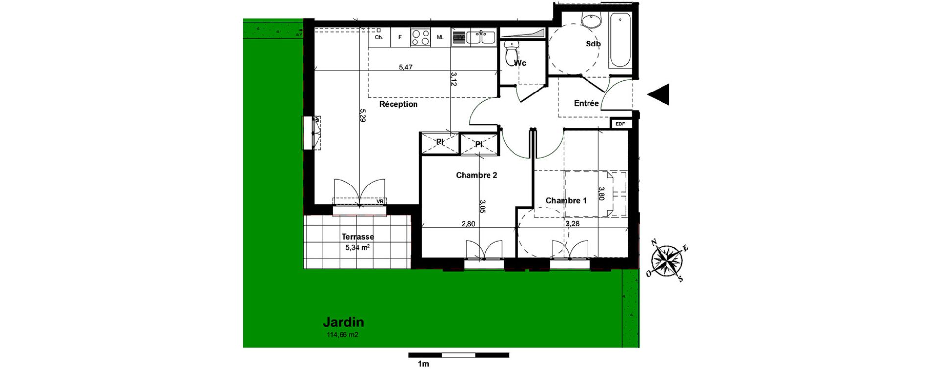 Appartement T3 de 58,44 m2 &agrave; Boissy-L'Aillerie Centre