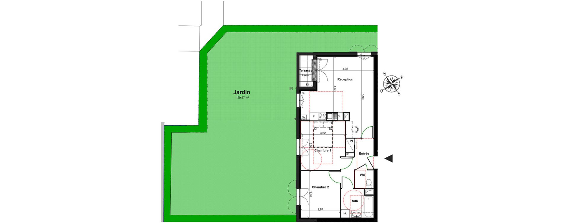 Appartement T3 de 56,84 m2 &agrave; Boissy-L'Aillerie Centre
