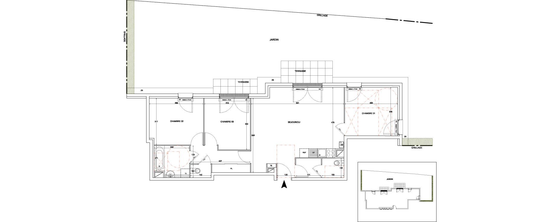 Appartement T4 de 82,00 m2 &agrave; Bouff&eacute;mont Centre