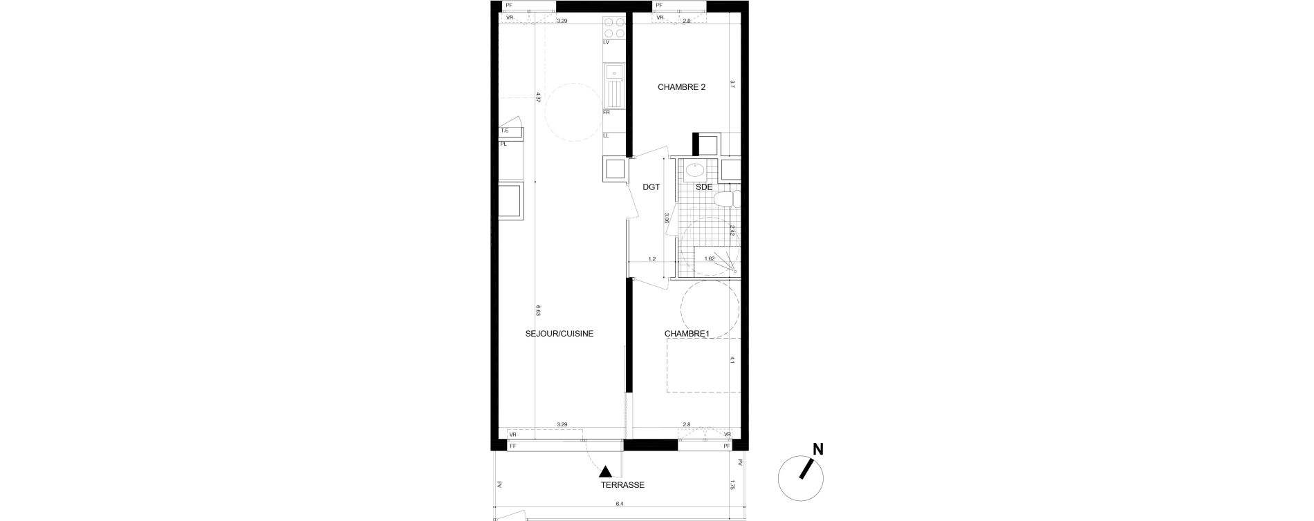 Appartement T3 de 64,50 m2 &agrave; Cergy Les doux &eacute;pis