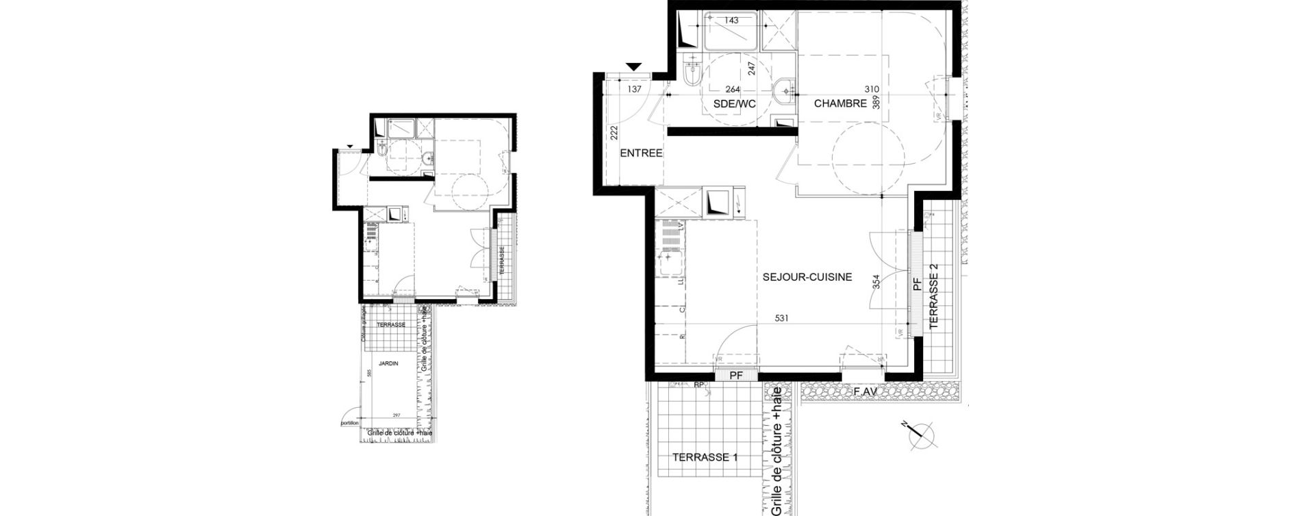 Appartement T2 de 42,22 m2 &agrave; Cergy Bords d oise
