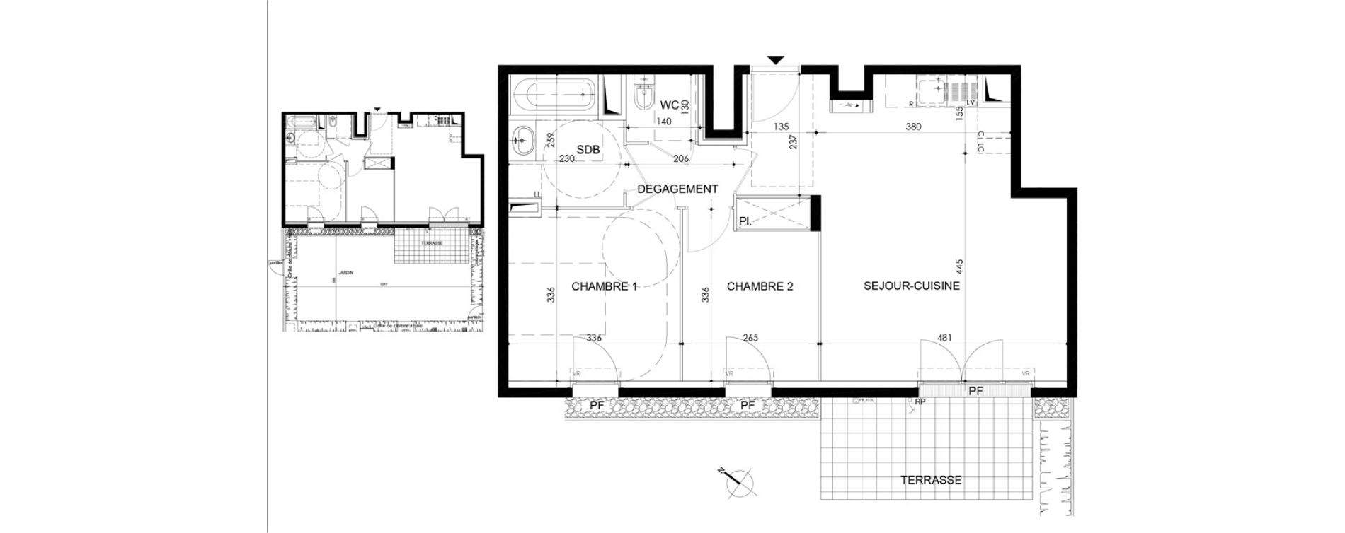 Appartement T3 de 58,74 m2 &agrave; Cergy Bords d oise