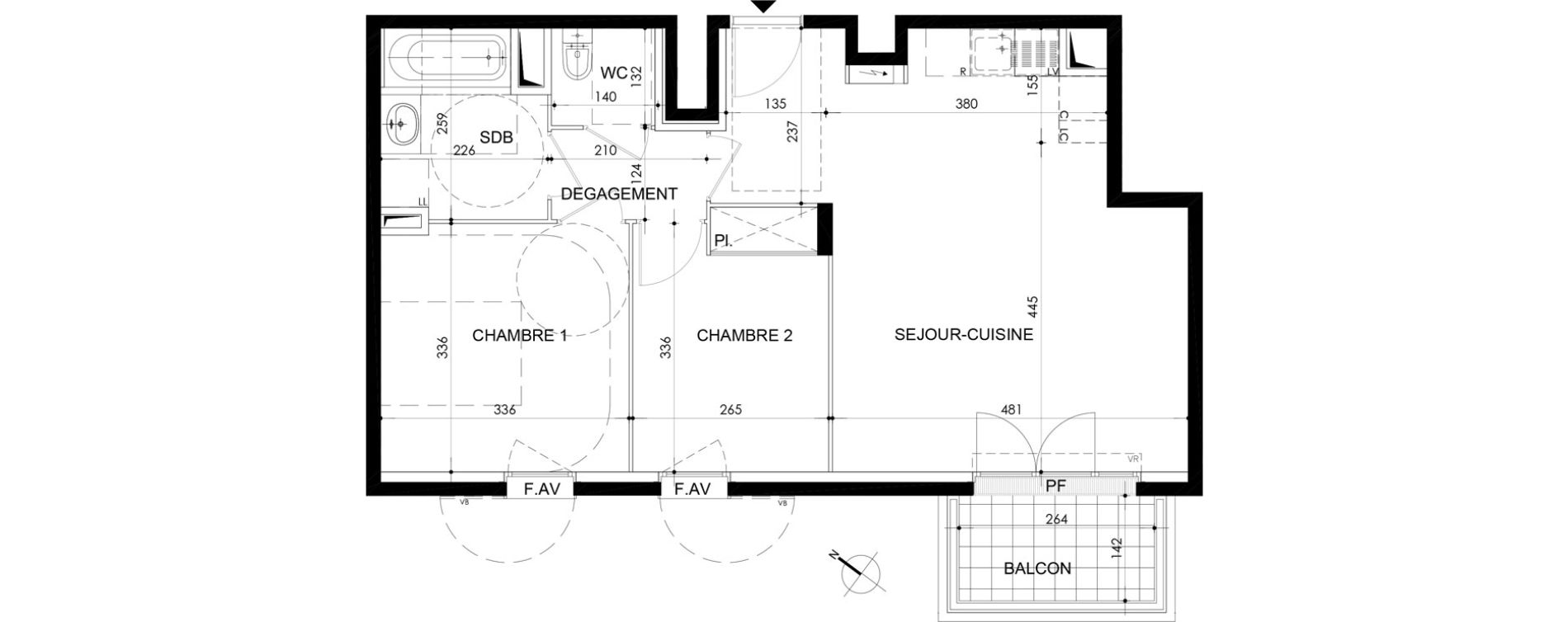 Appartement T3 de 58,74 m2 &agrave; Cergy Bords d oise