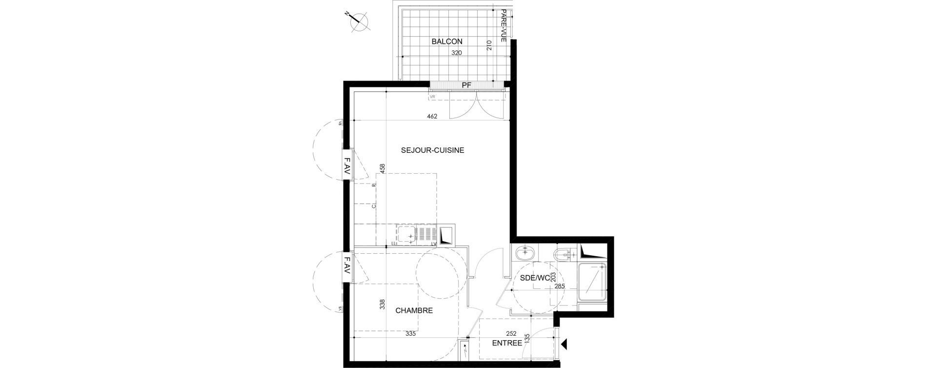 Appartement T2 de 43,00 m2 &agrave; Cergy Bords d oise