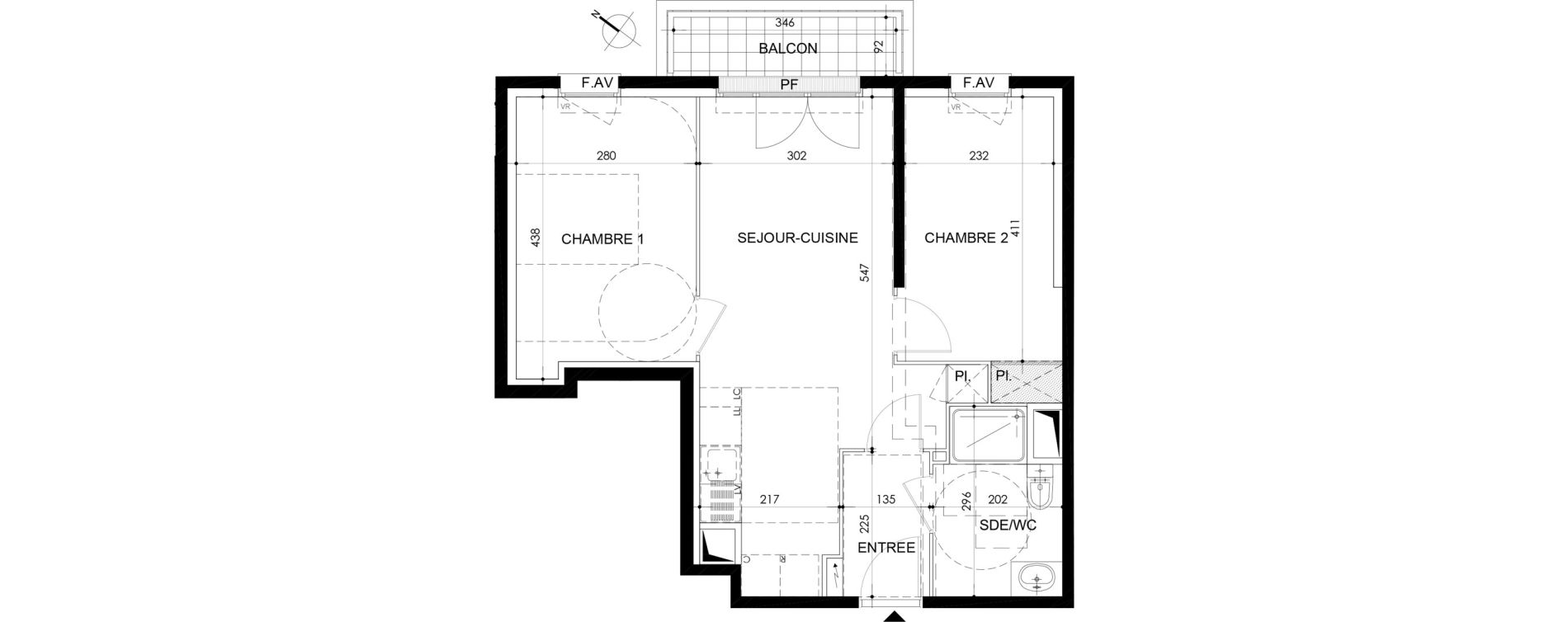 Appartement T3 de 52,54 m2 &agrave; Cergy Bords d oise