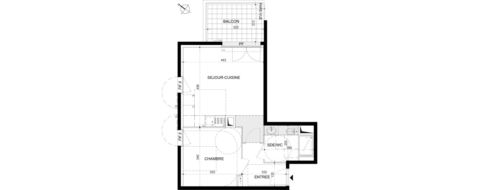 Appartement T2 de 43,00 m2 &agrave; Cergy Bords d oise