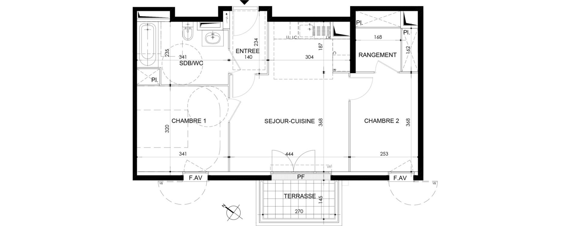 Appartement T3 de 57,56 m2 &agrave; Cergy Bords d oise
