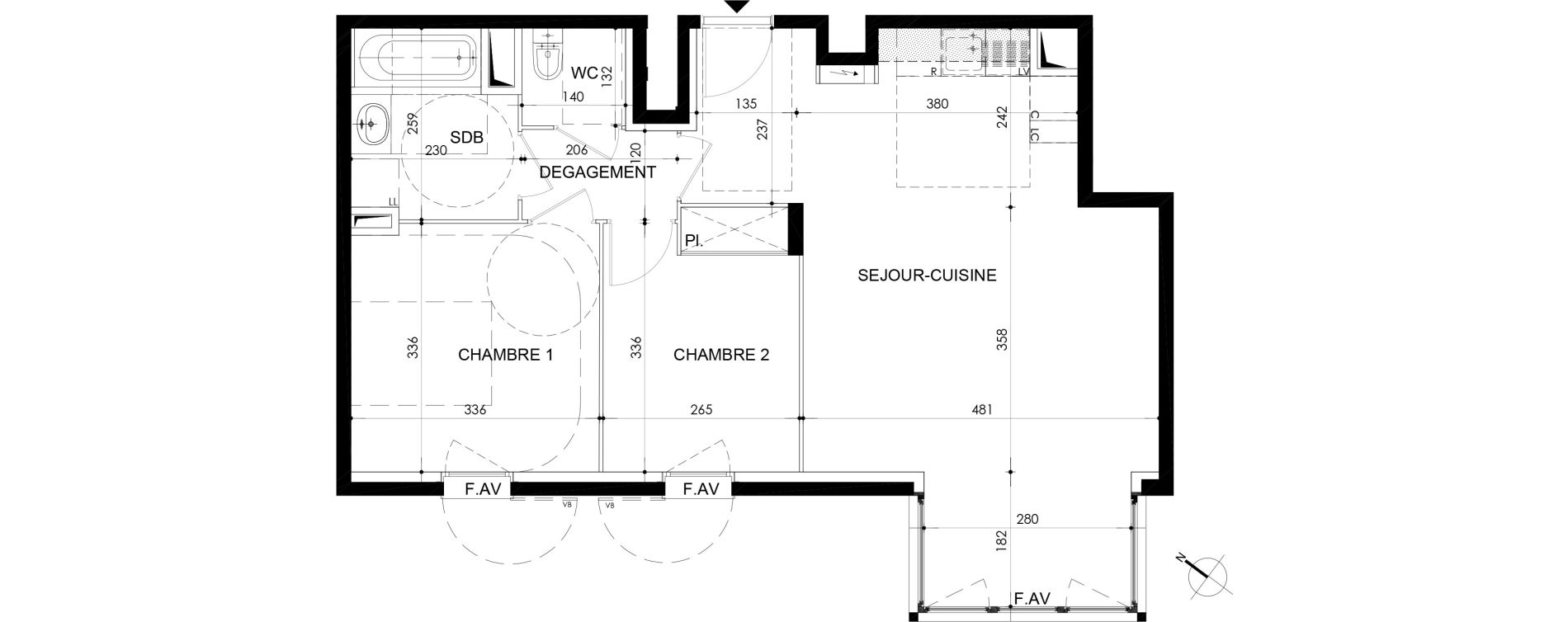 Appartement T3 de 63,83 m2 &agrave; Cergy Bords d oise