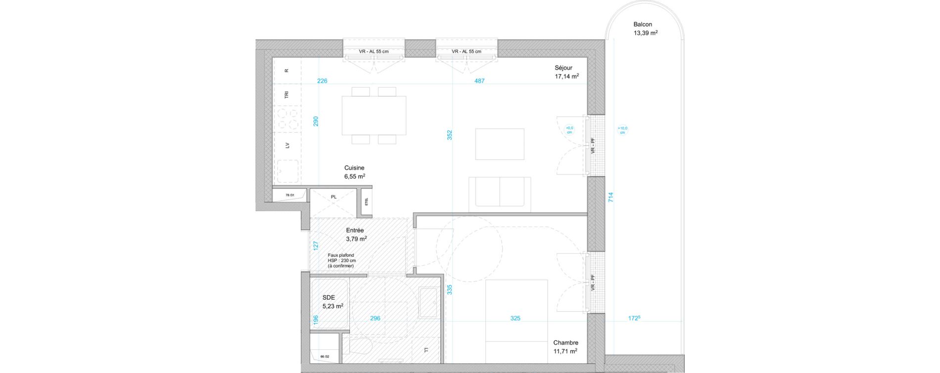 Appartement T2 de 44,40 m2 &agrave; Cergy Les doux &eacute;pis