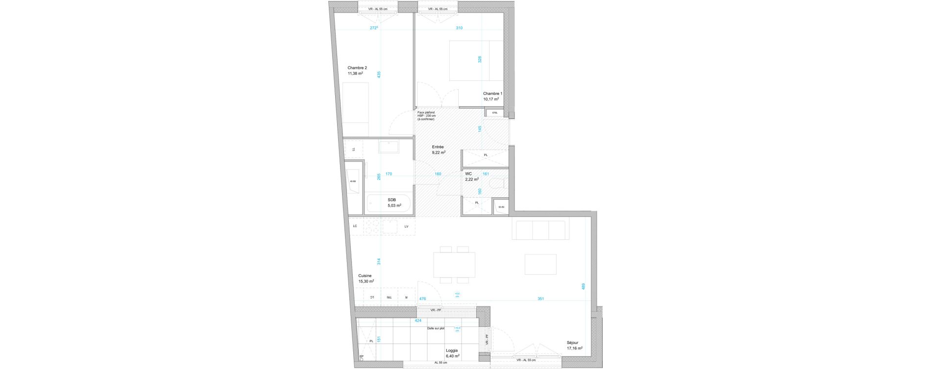 Appartement T3 de 70,50 m2 &agrave; Cergy Les doux &eacute;pis