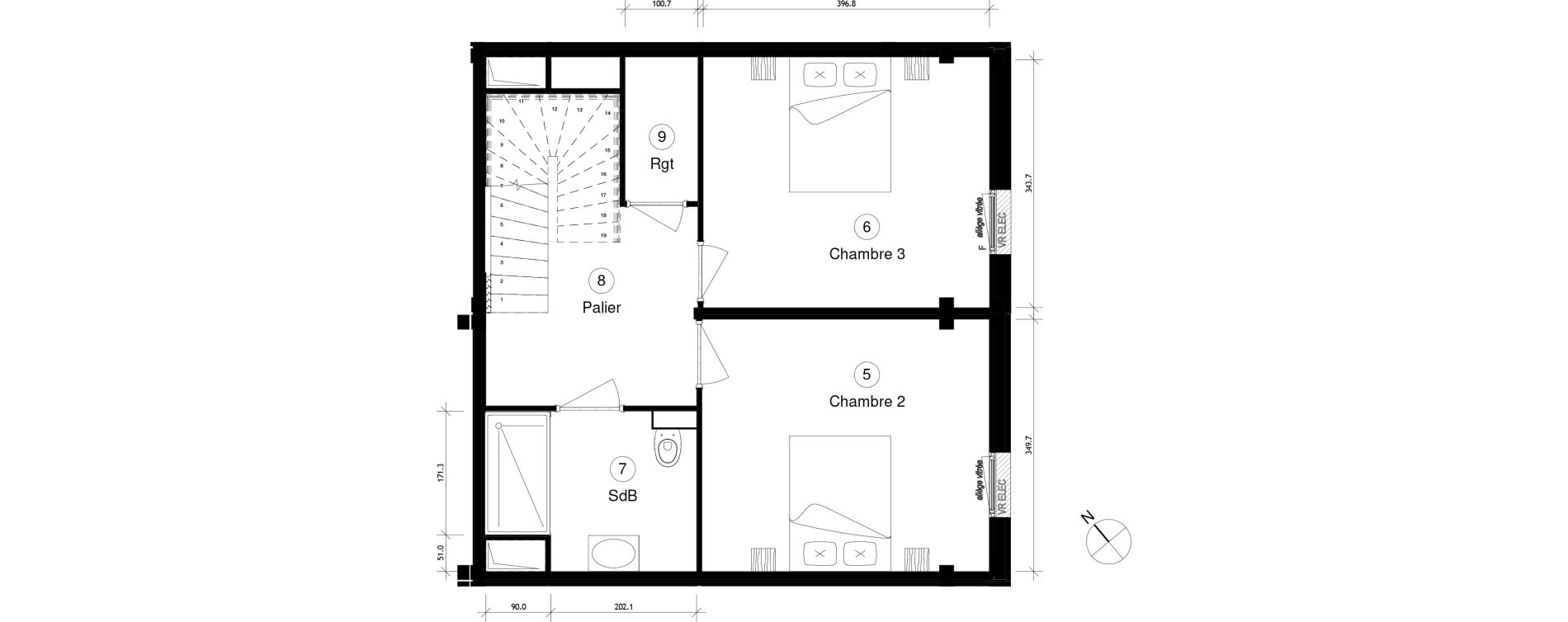 Duplex T4 de 87,60 m2 &agrave; Cergy Coteaux
