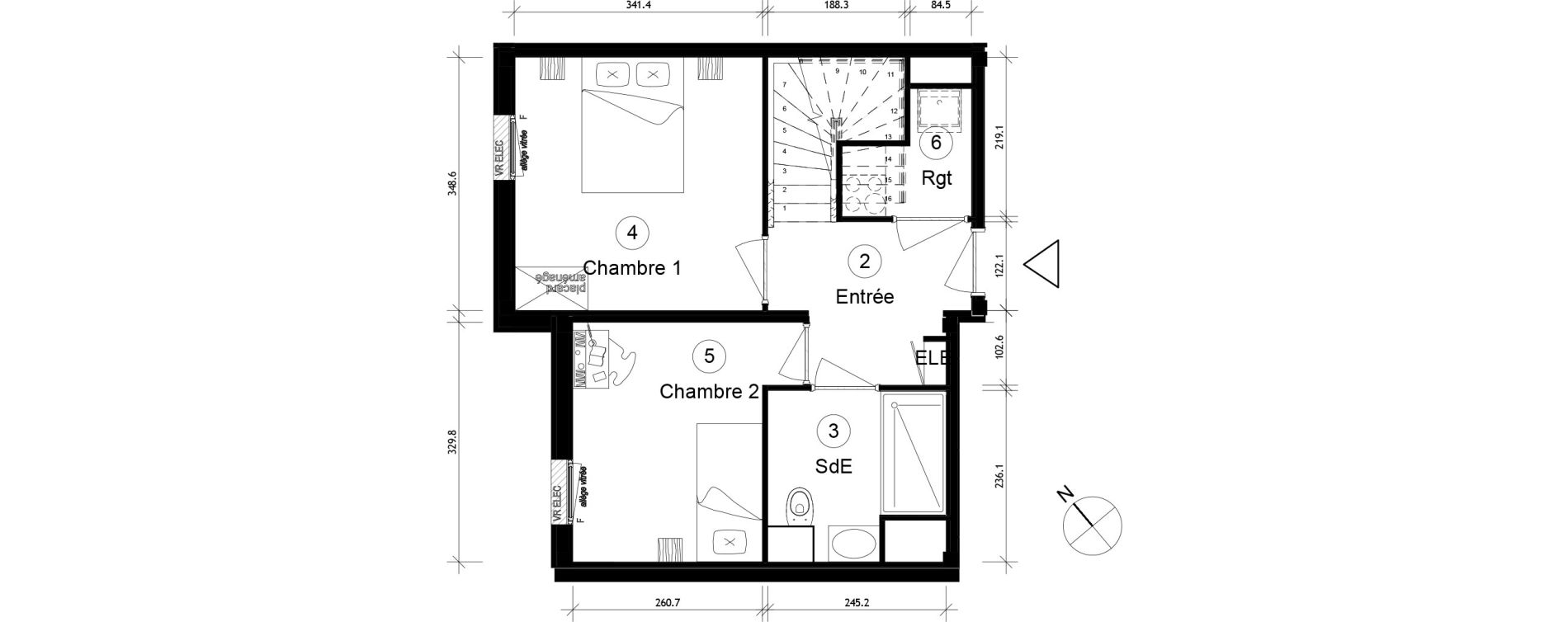 Duplex T4 de 83,26 m2 &agrave; Cergy Coteaux