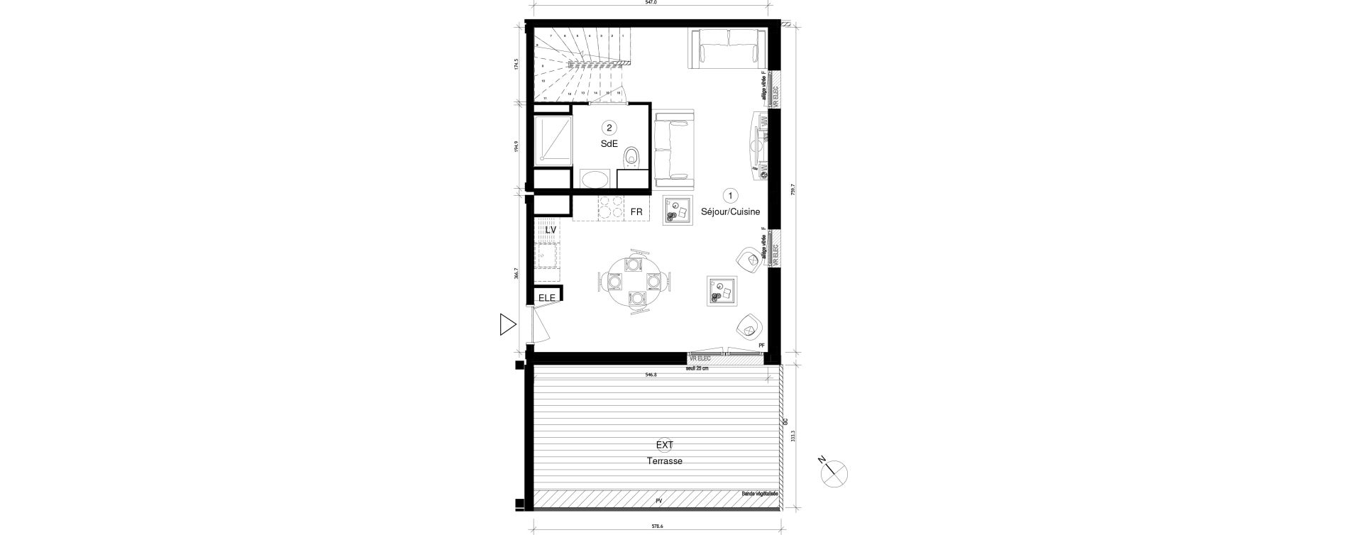 Duplex T5 de 89,15 m2 &agrave; Cergy Coteaux