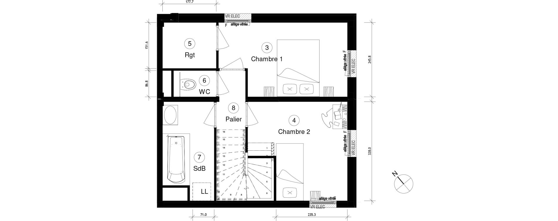 Duplex T3 de 61,02 m2 &agrave; Cergy Coteaux