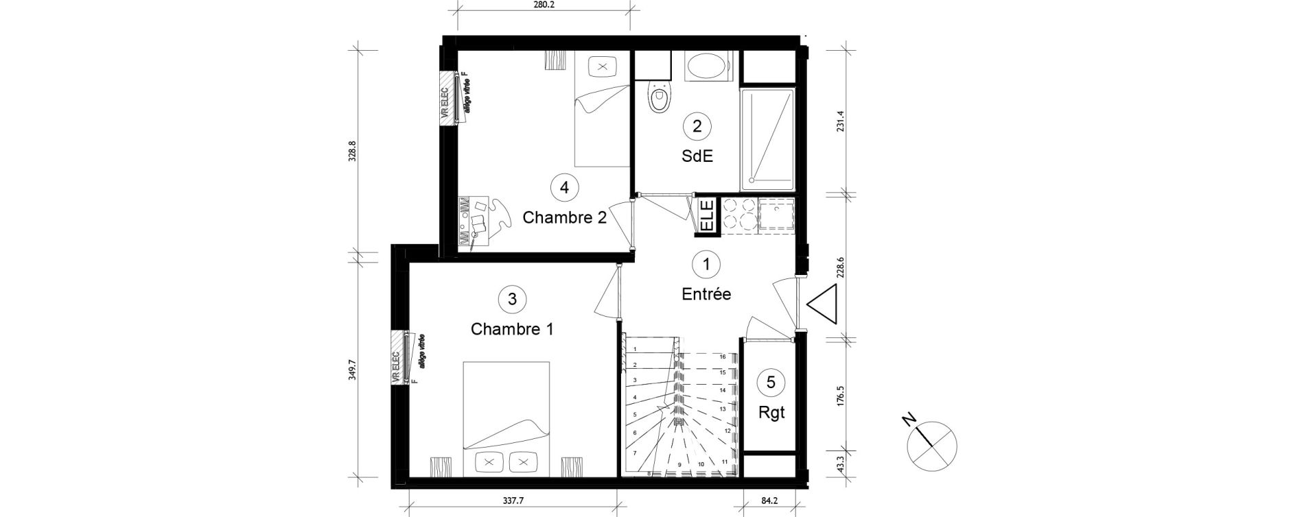Duplex T4 de 82,15 m2 &agrave; Cergy Coteaux