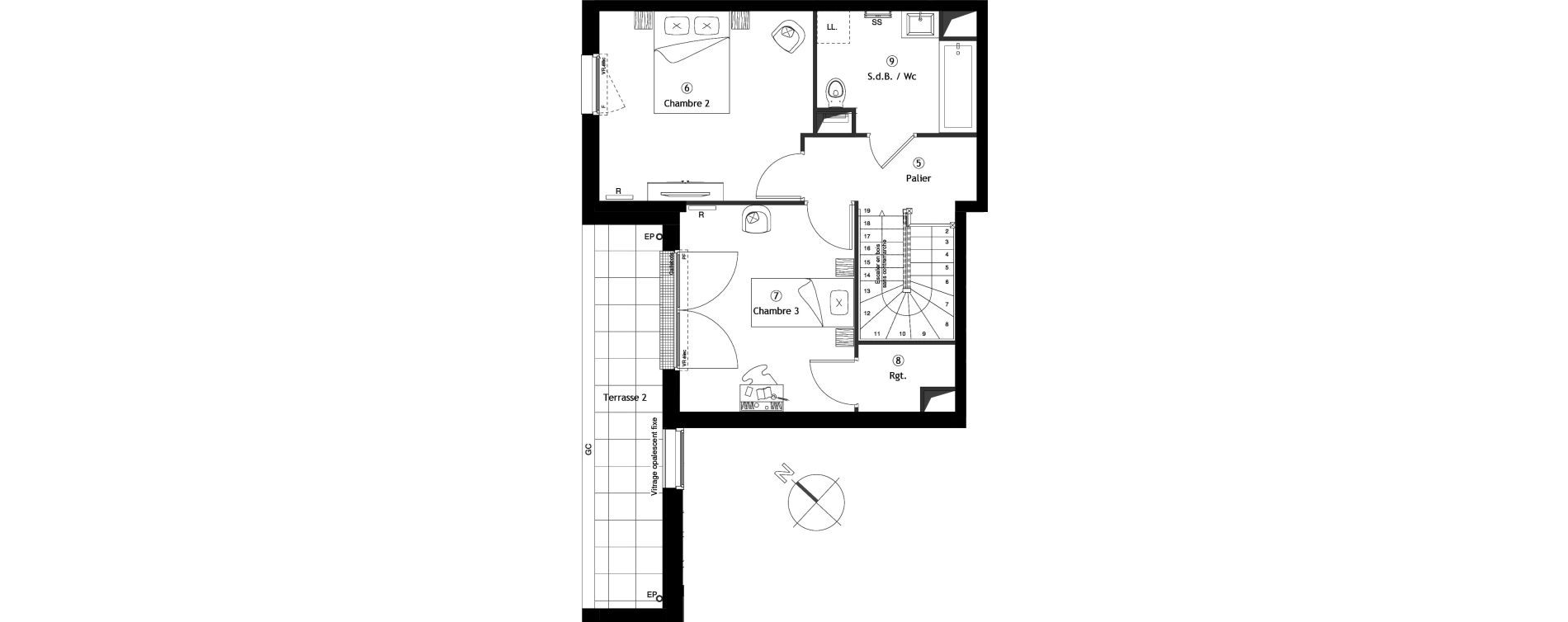 Duplex T4 de 84,87 m2 &agrave; Cergy Coteaux