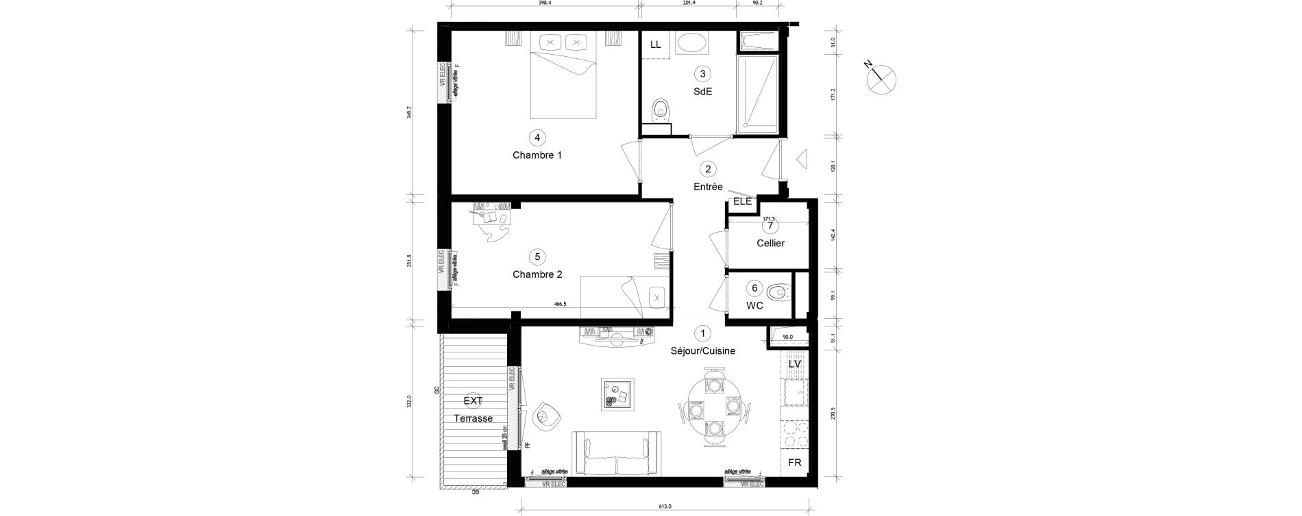 Appartement T3 de 61,19 m2 &agrave; Cergy Coteaux