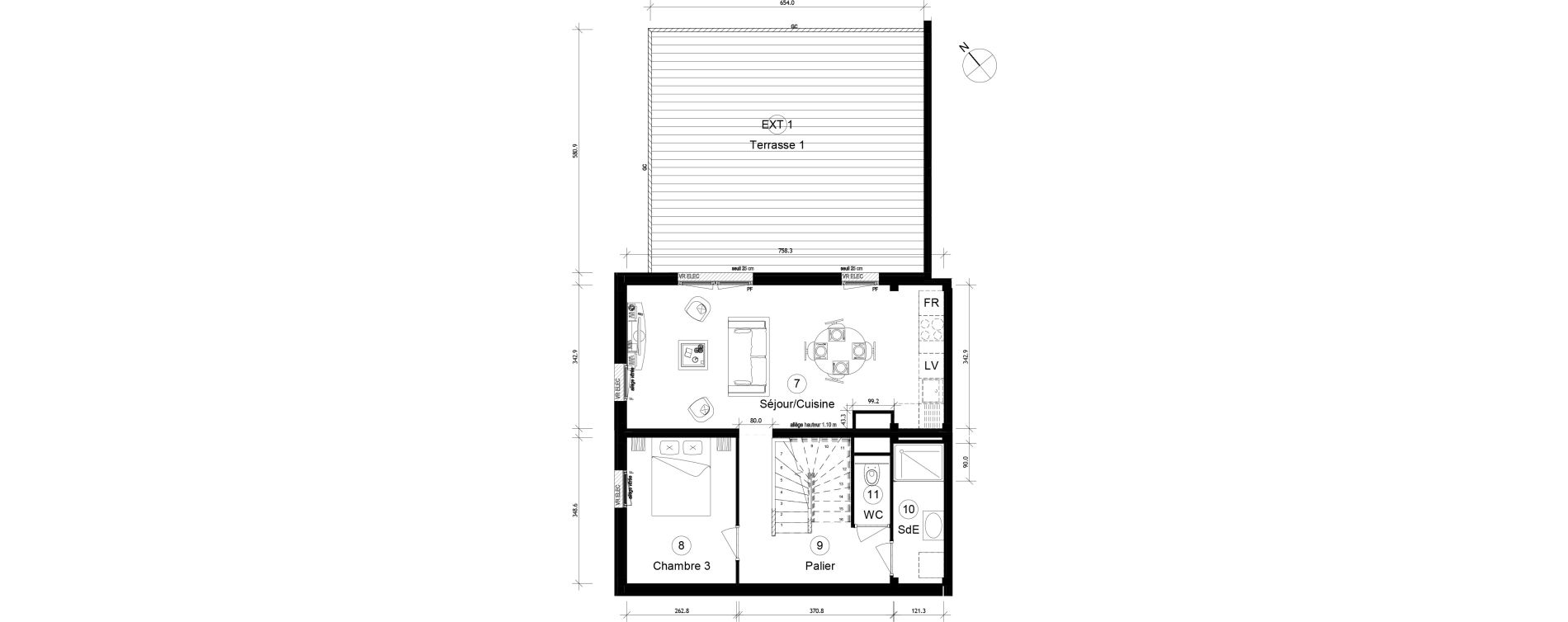Duplex T4 de 85,04 m2 &agrave; Cergy Coteaux