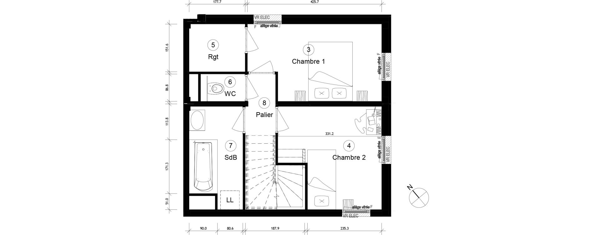 Duplex T3 de 60,89 m2 &agrave; Cergy Coteaux