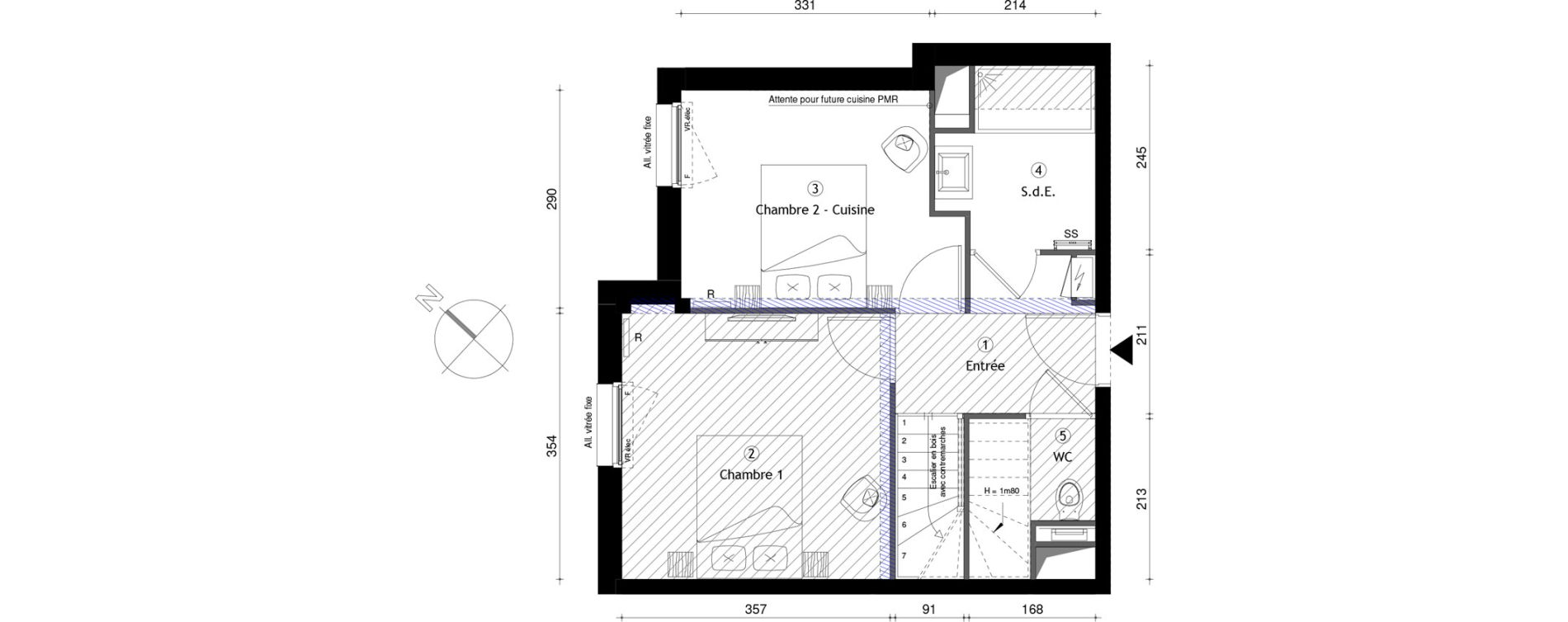 Duplex T4 de 84,90 m2 &agrave; Cergy Coteaux