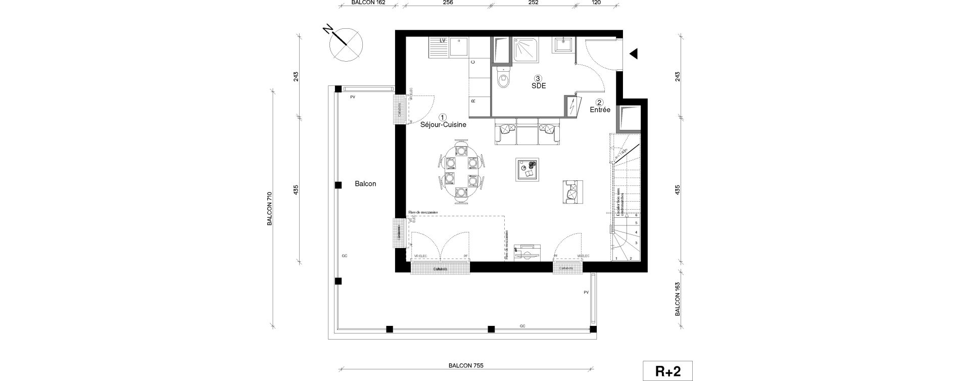 Duplex T4 de 80,91 m2 &agrave; Cergy Coteaux