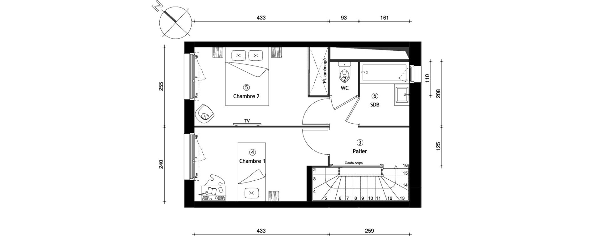 Appartement T3 de 61,30 m2 &agrave; Cergy Coteaux