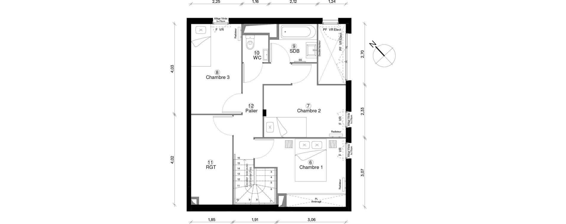 Duplex T4 de 84,05 m2 &agrave; Cergy Coteaux