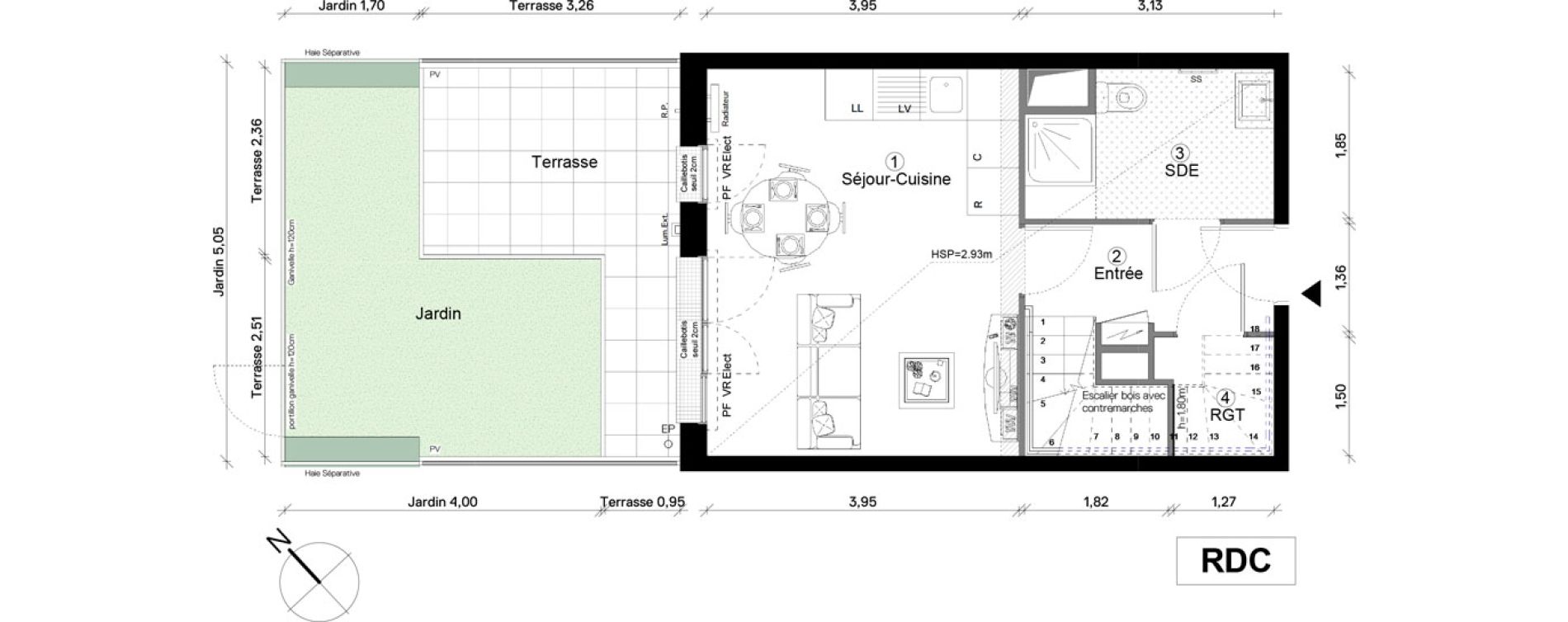 Duplex T3 de 61,66 m2 &agrave; Cergy Coteaux