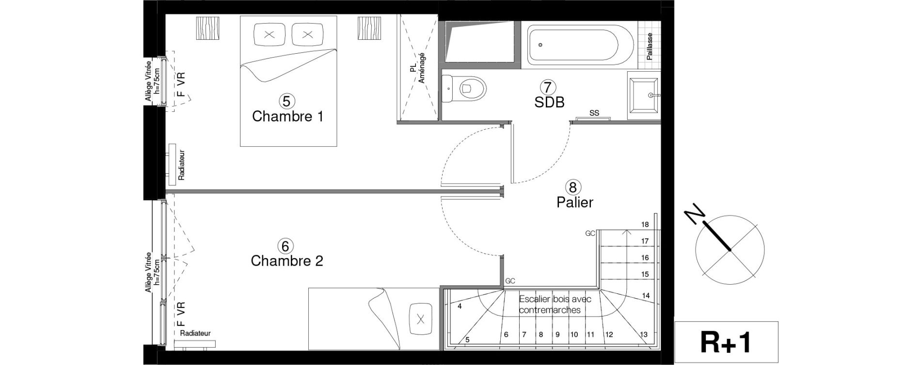 Duplex T3 de 60,37 m2 &agrave; Cergy Coteaux