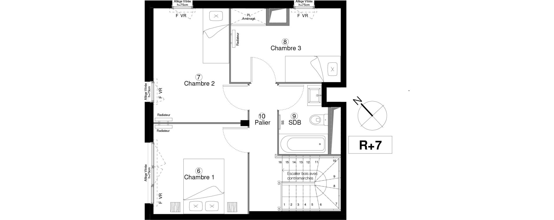 Appartement T4 de 79,77 m2 &agrave; Cergy Coteaux