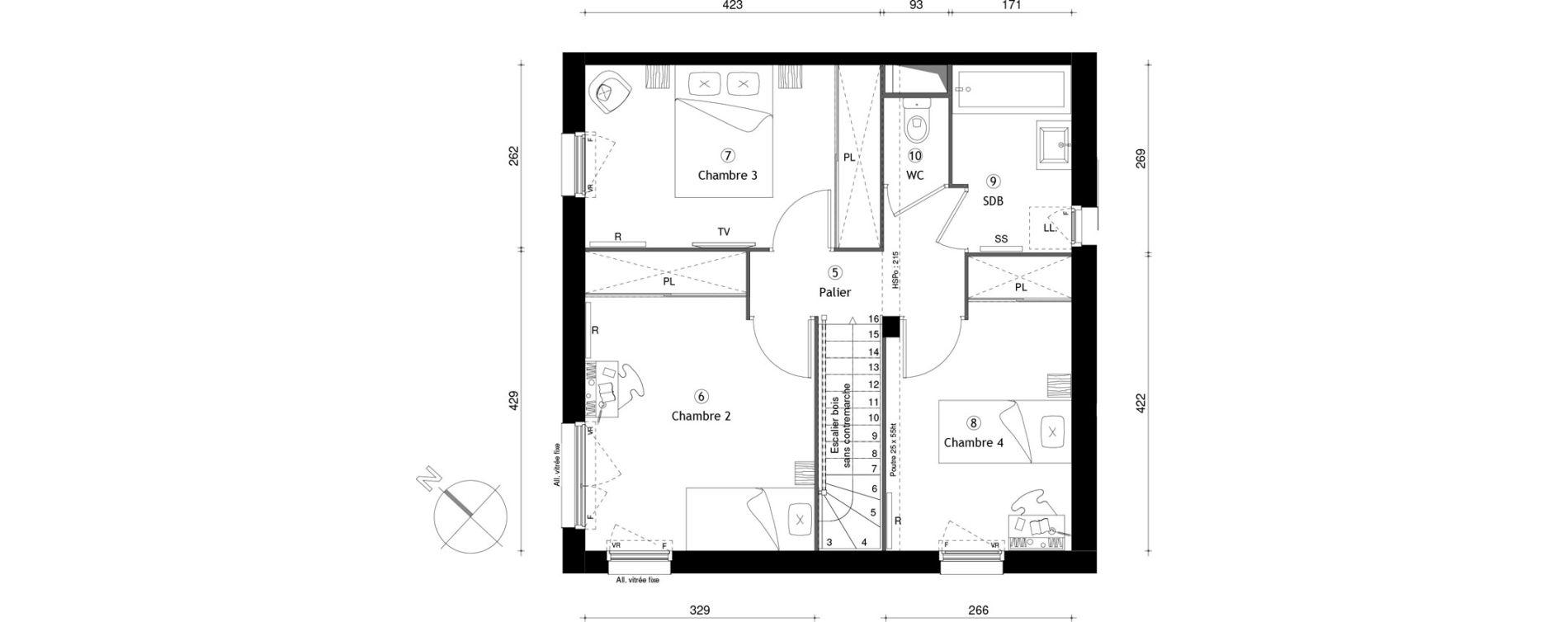 Duplex T5 de 89,70 m2 &agrave; Cergy Coteaux