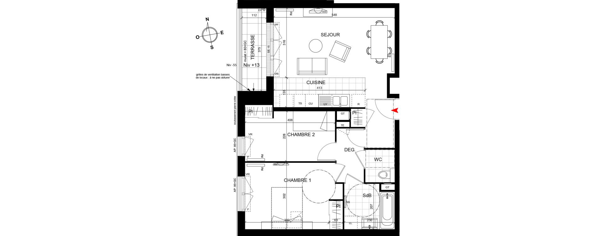 Appartement T3 de 59,50 m2 Cormeilles-En-Parisis Centre