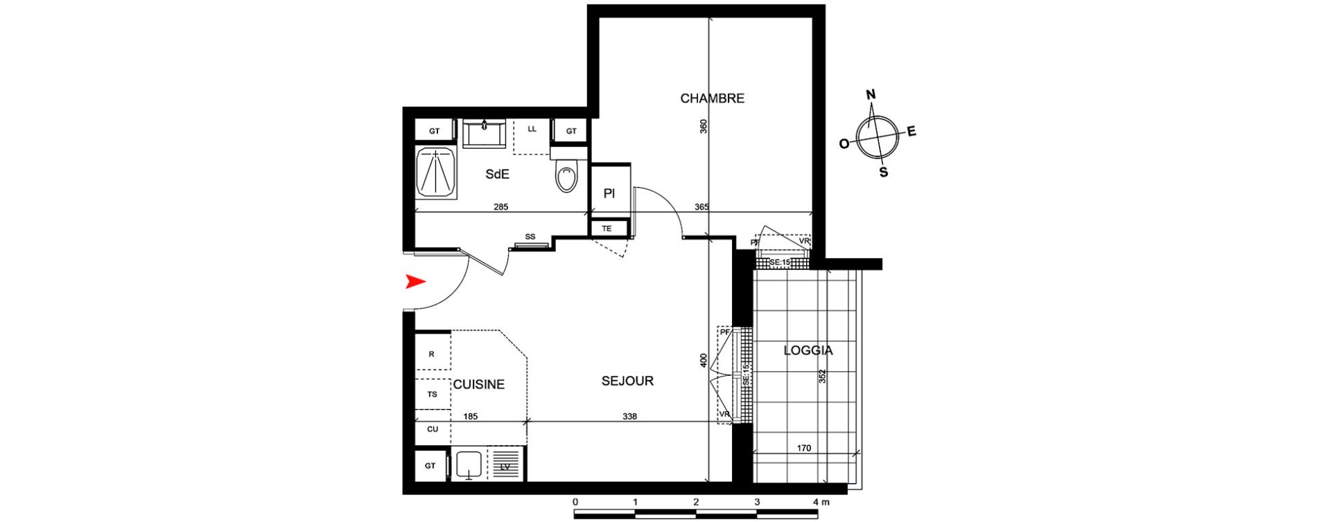 Appartement T2 de 38,30 m2 Cormeilles-En-Parisis Centre
