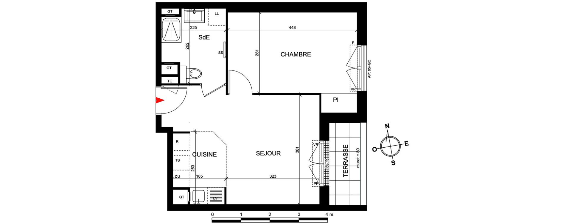 Appartement T2 de 38,70 m2 Cormeilles-En-Parisis Centre