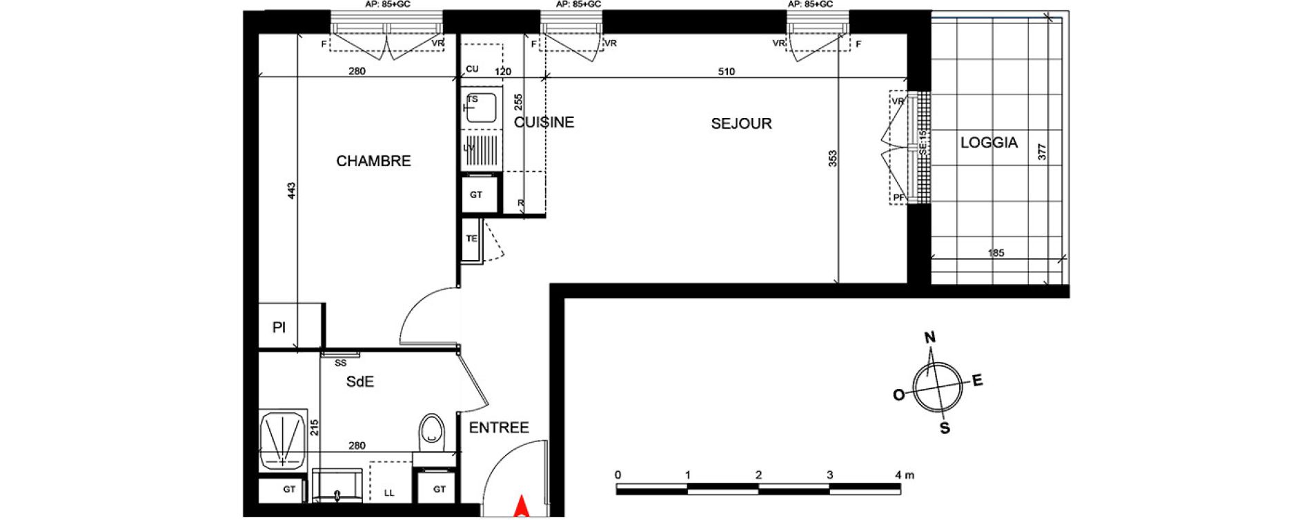 Appartement T2 de 43,35 m2 Cormeilles-En-Parisis Centre