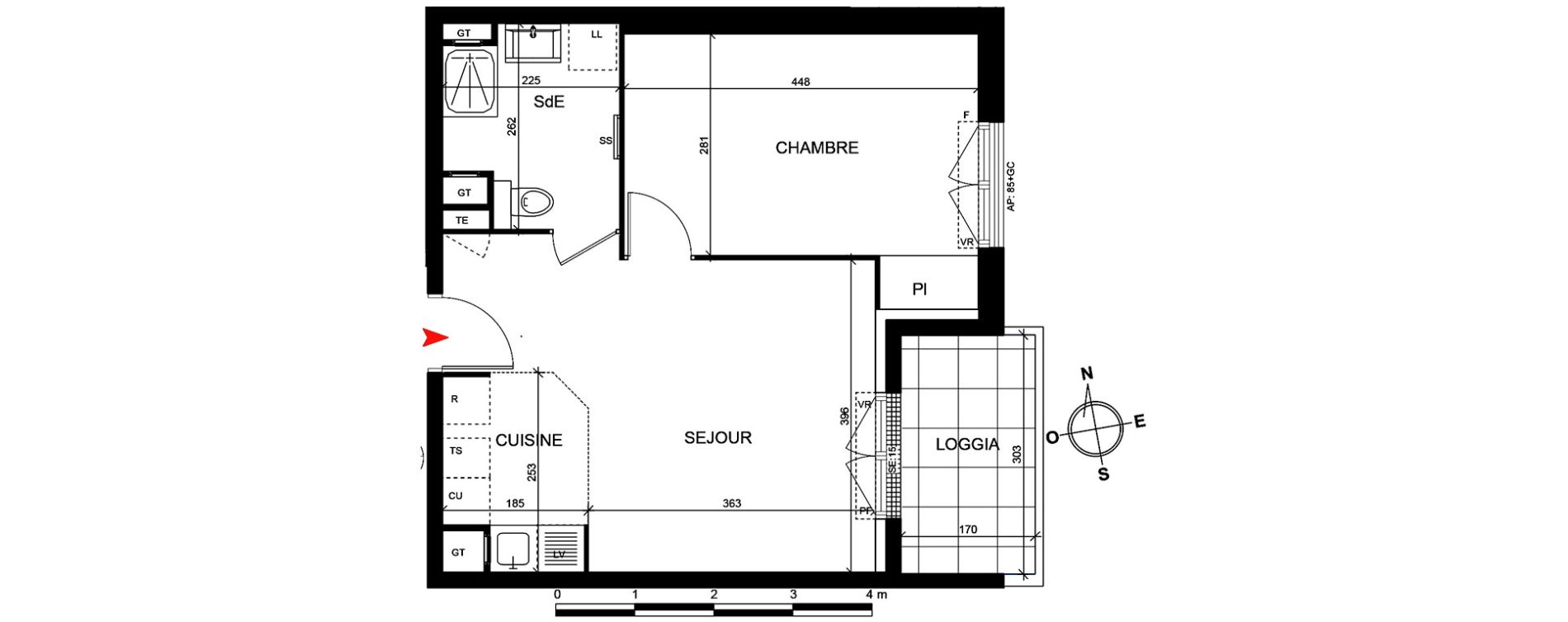 Appartement T2 de 40,50 m2 Cormeilles-En-Parisis Centre